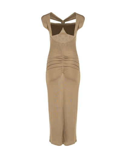 MISBHV asymmetrical drape halter dress MISBHV