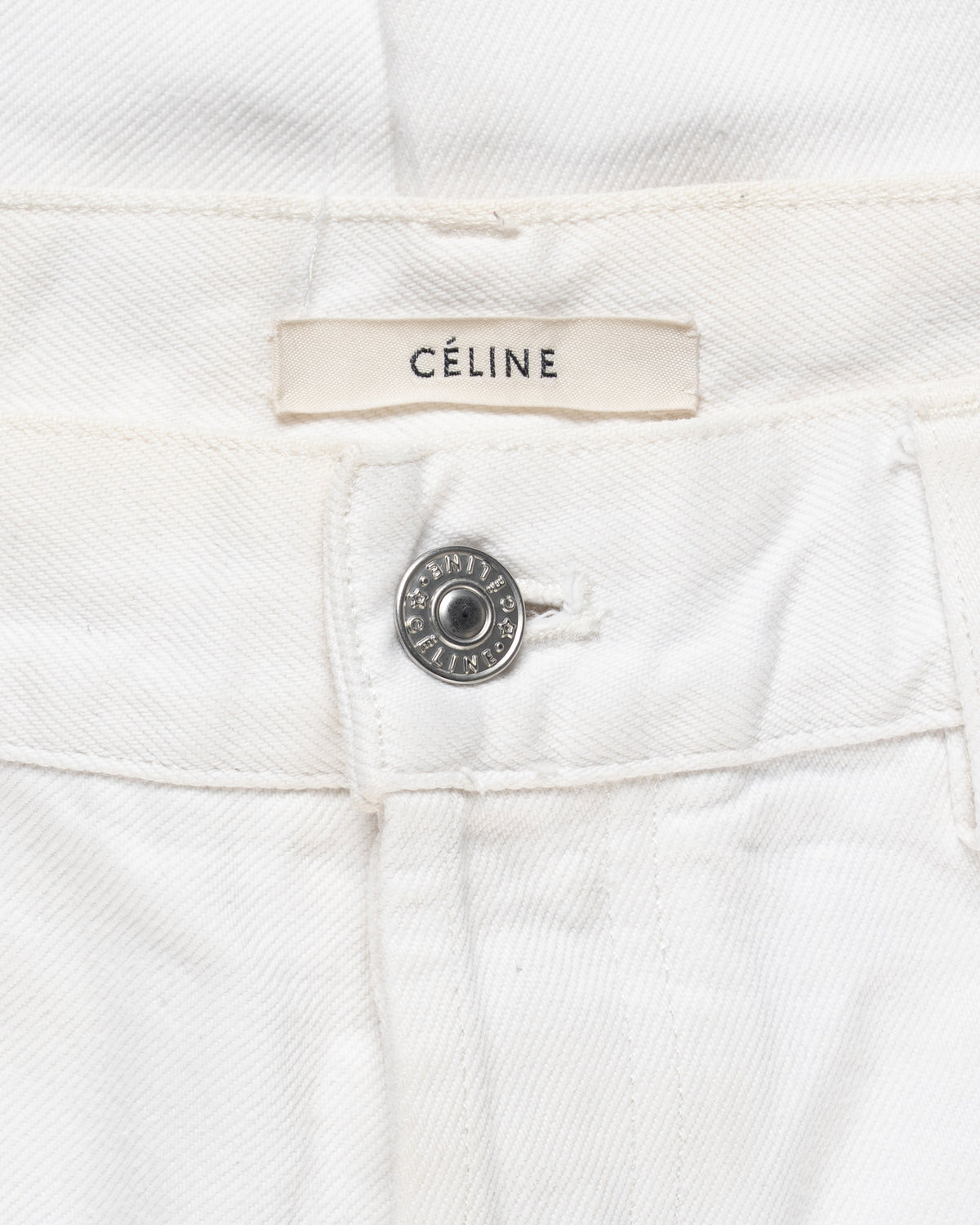 Spodnie jeansowe Celine, białe, o kroju tailored