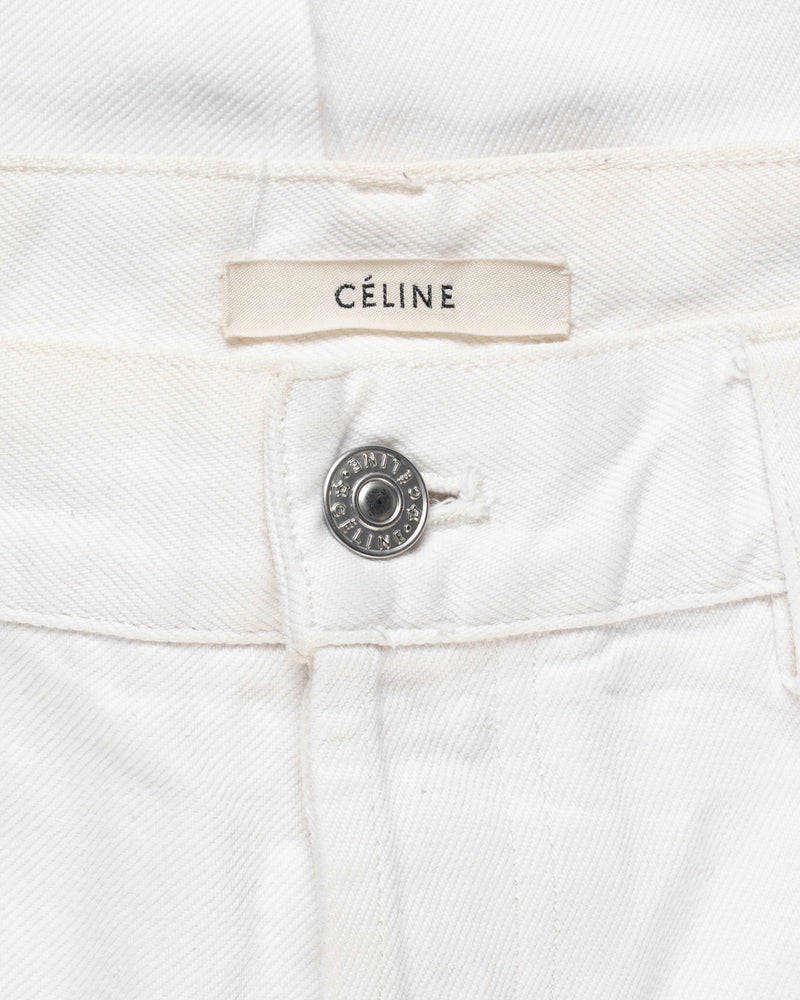 Spodnie jeansowe Celine, białe, o kroju tailored thumbnail