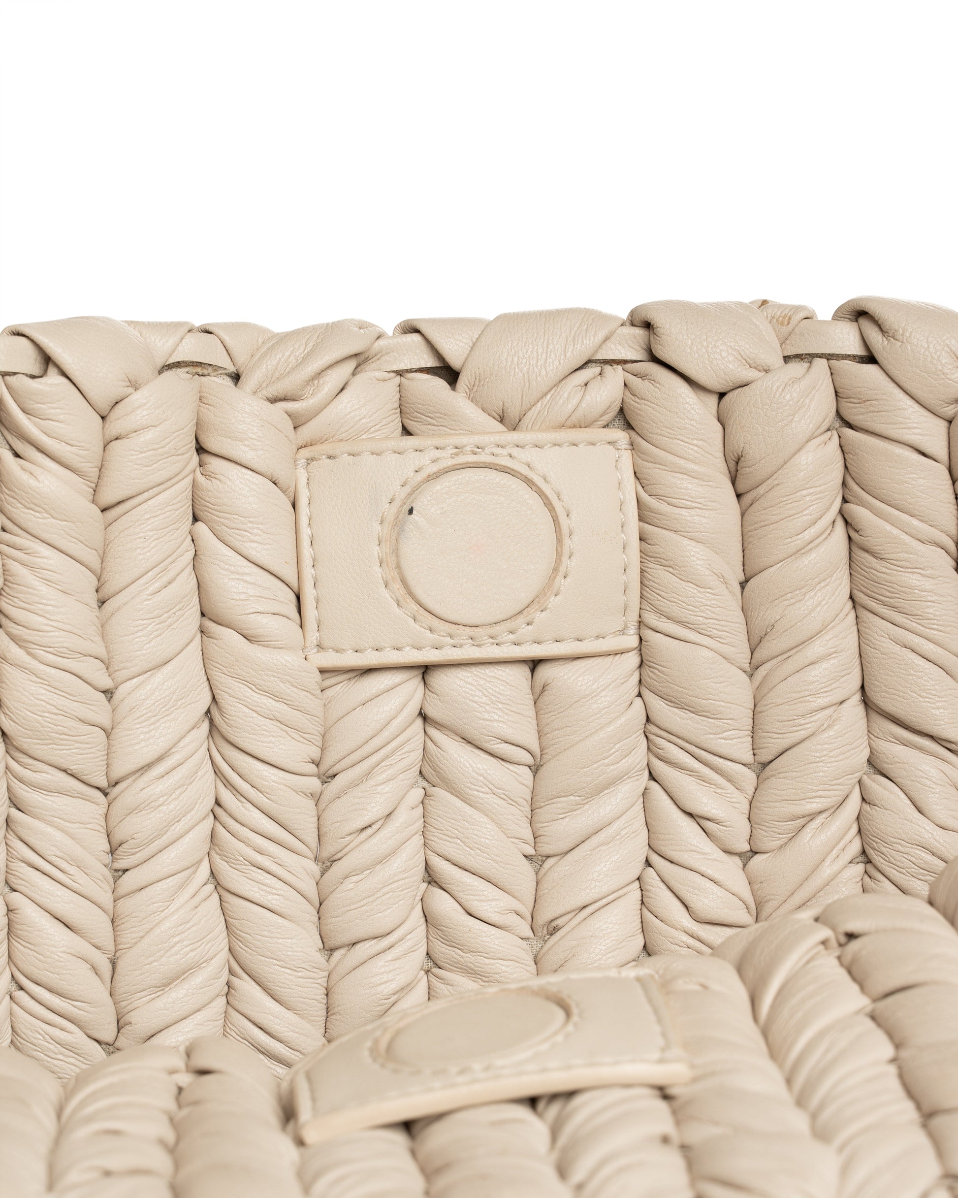 Nanushka The Square press-stud cream white shoulder bag Nanushka