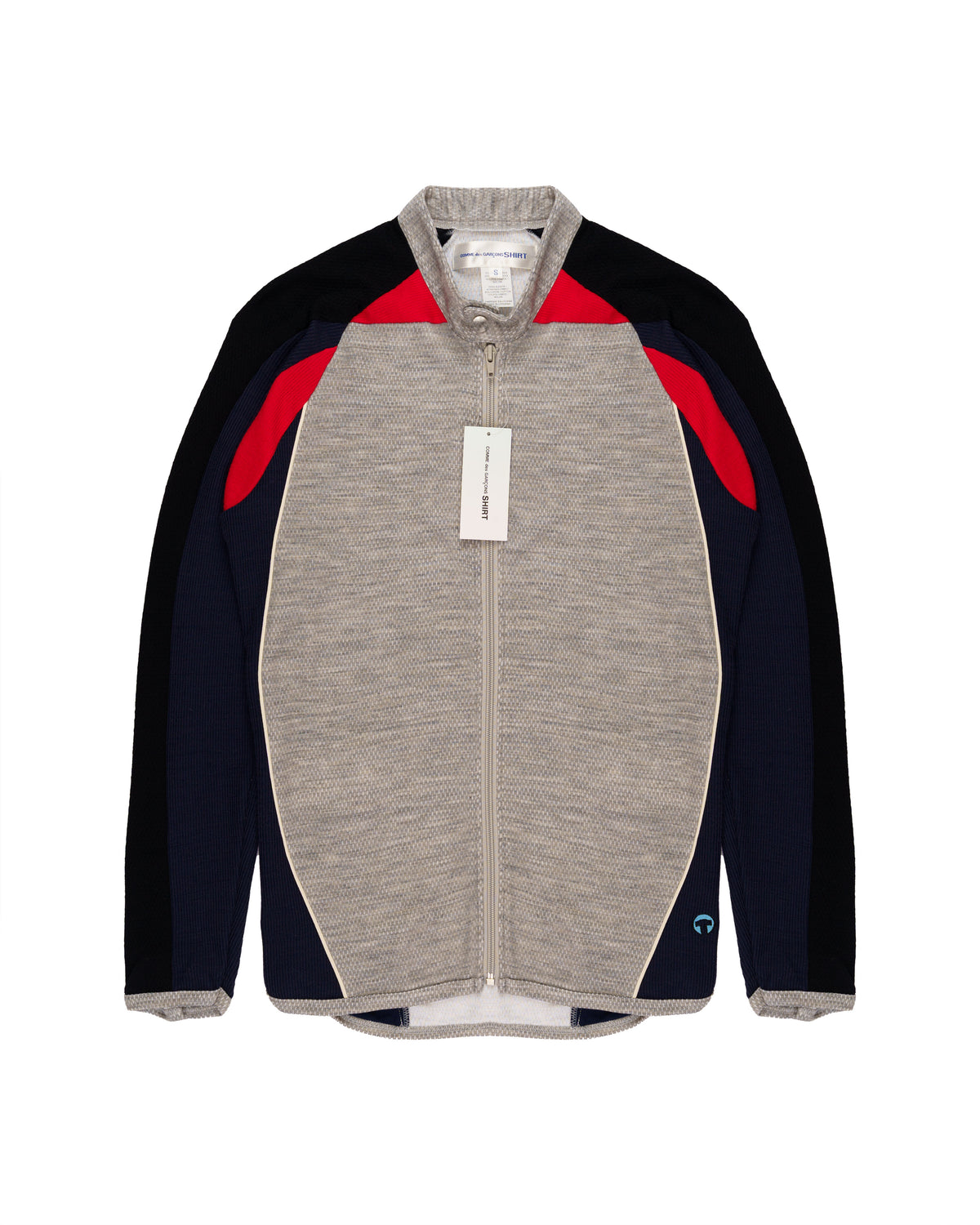 COMME des GARÇONS SHIRT jersey panelled grey sweater