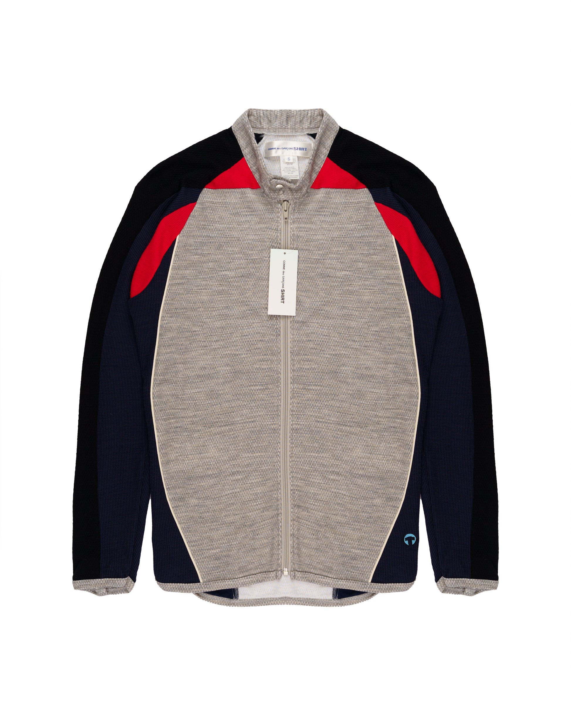 COMME des GARÇONS SHIRT jersey panelled grey sweater