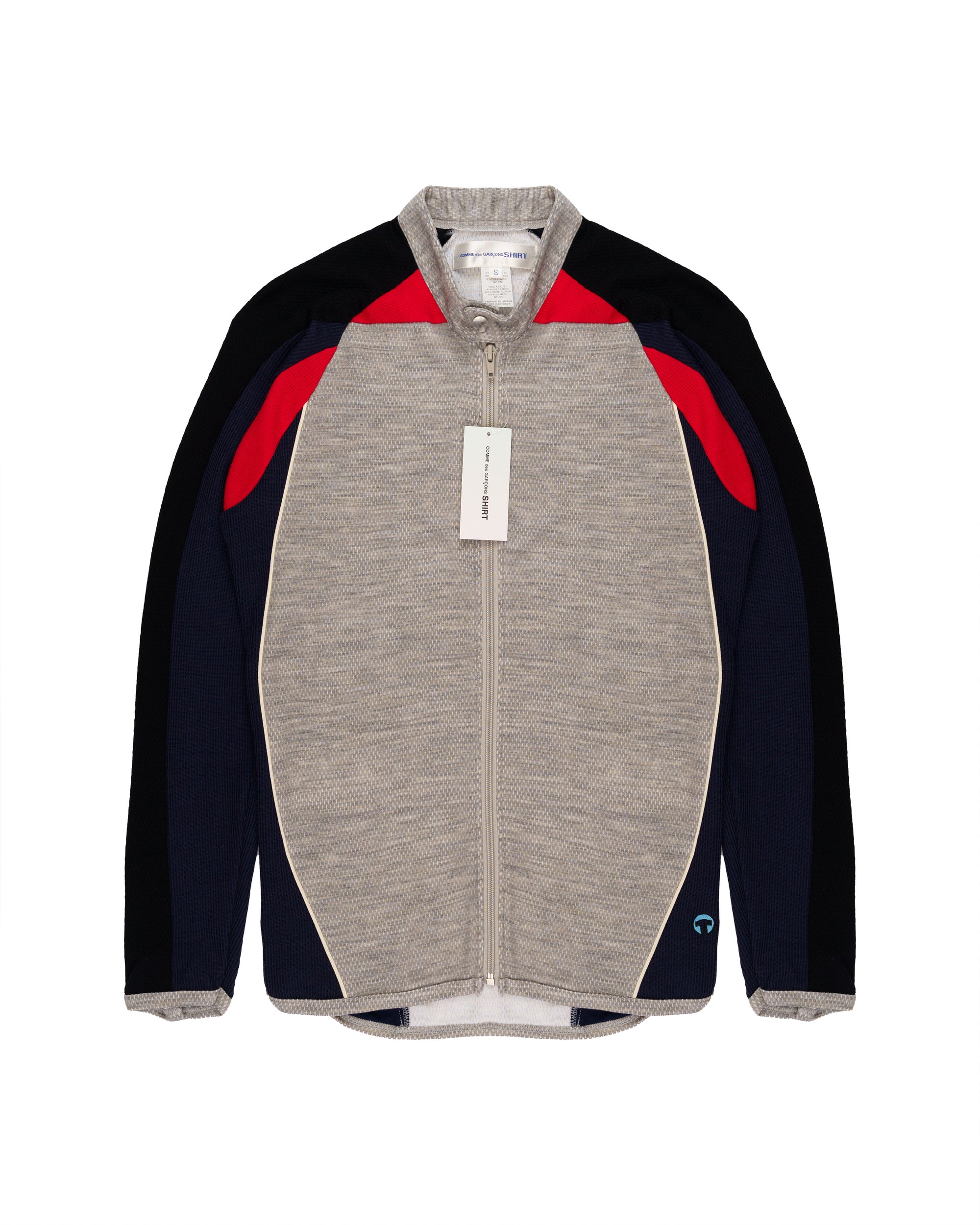 COMME des GARÇONS SHIRT jersey panelled grey sweater