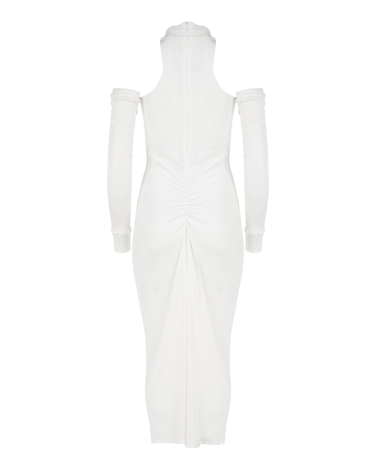 MISBHV 1-OF-1 open shoulders white long-sleeve dress