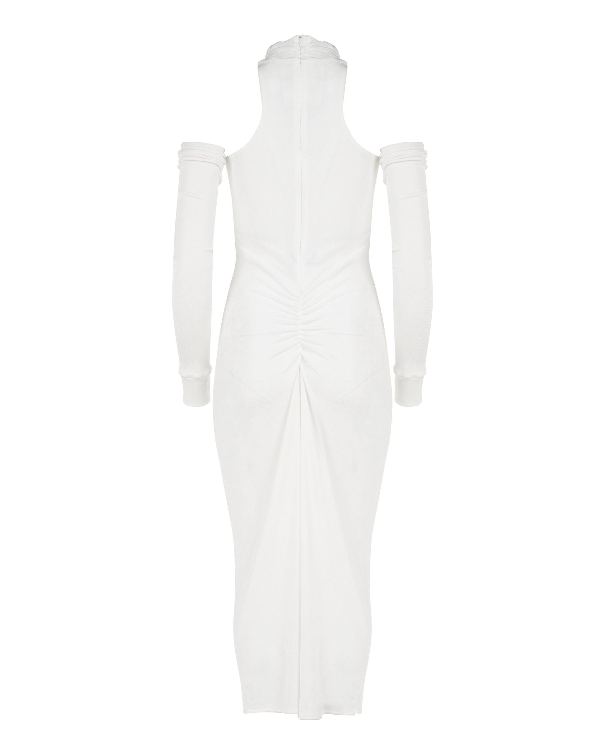 MISBHV 1-OF-1 open shoulders white long sleeve dress MISBHV
