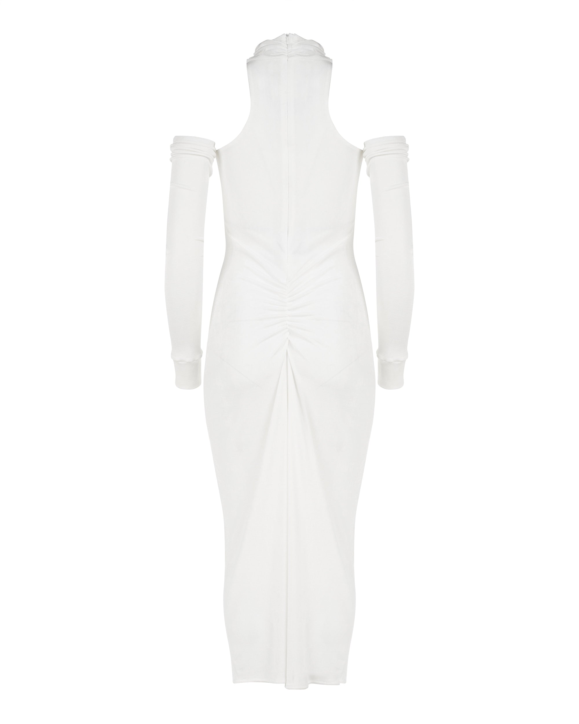 MISBHV 1-OF-1 open shoulders white long-sleeve dress