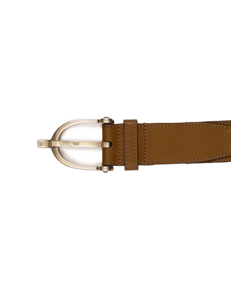 Gucci Stirrup brown leather belt thumbnail