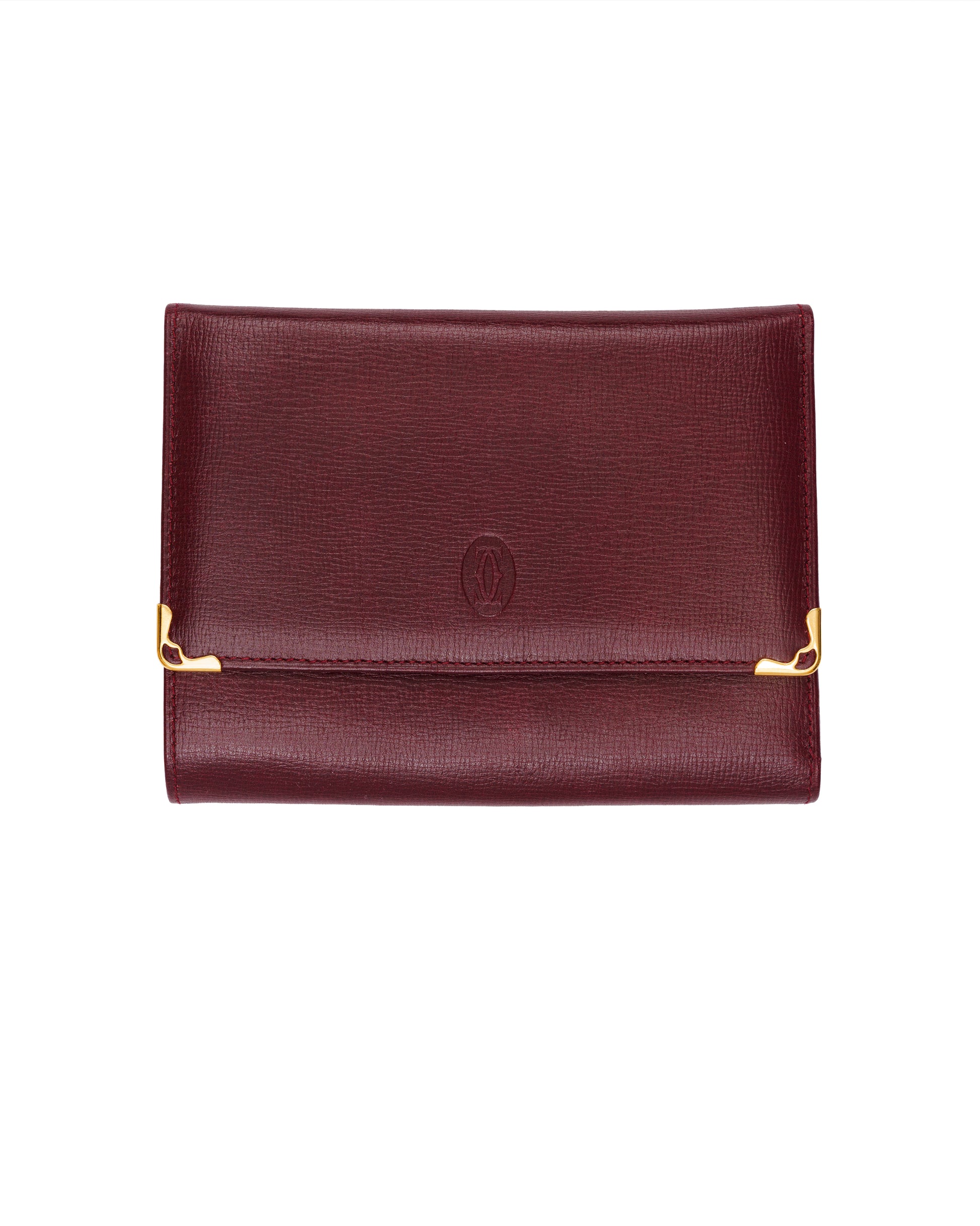 Cartier must de Cartier burgundy bifold wallet & card wallet set