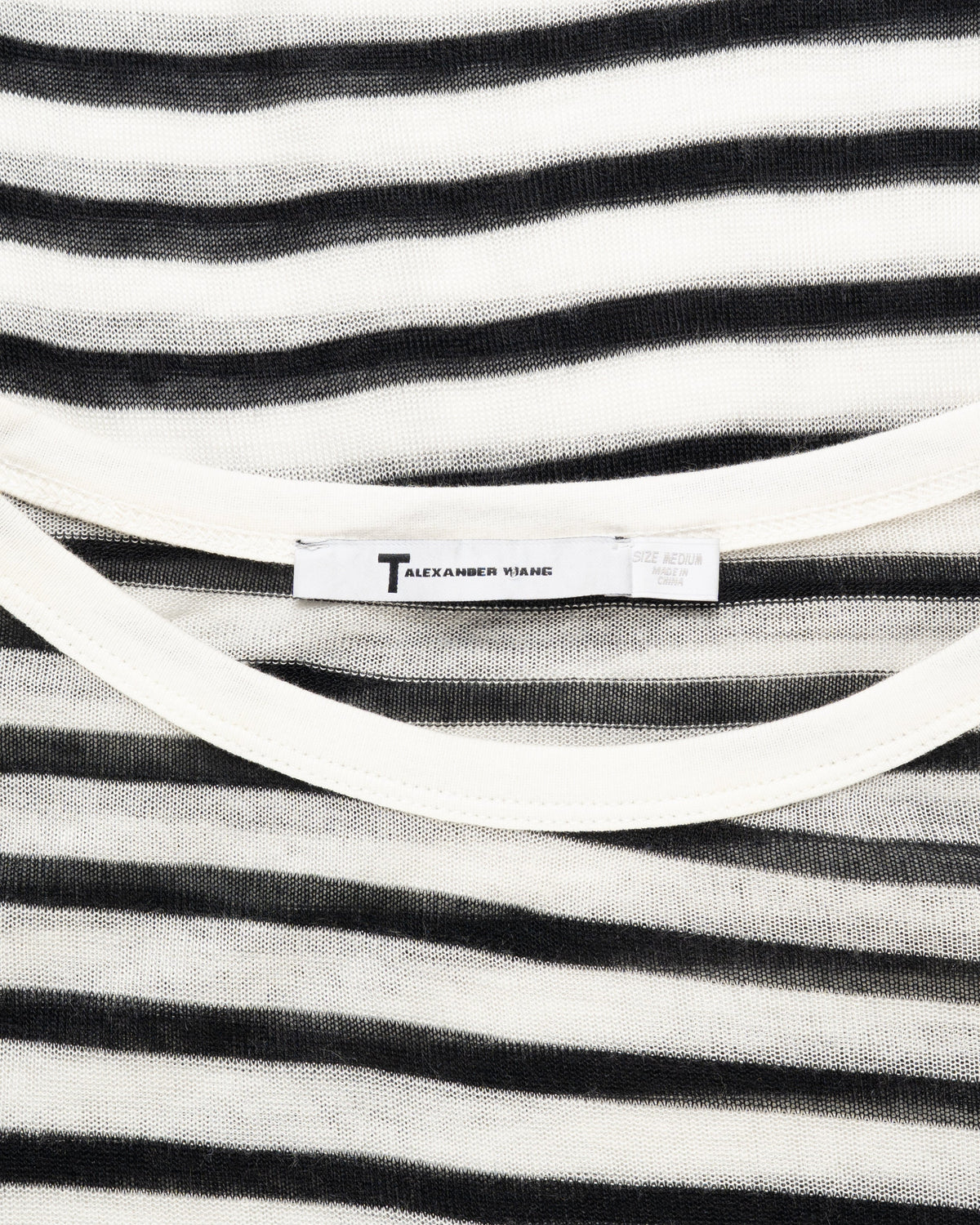T by Alexander Wang see-through striped long sleeve t-shirt