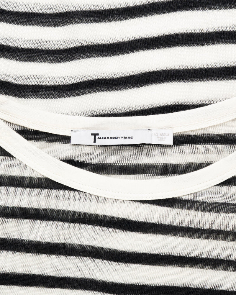 T by Alexander Wang see-through striped long sleeve t-shirt thumbnail