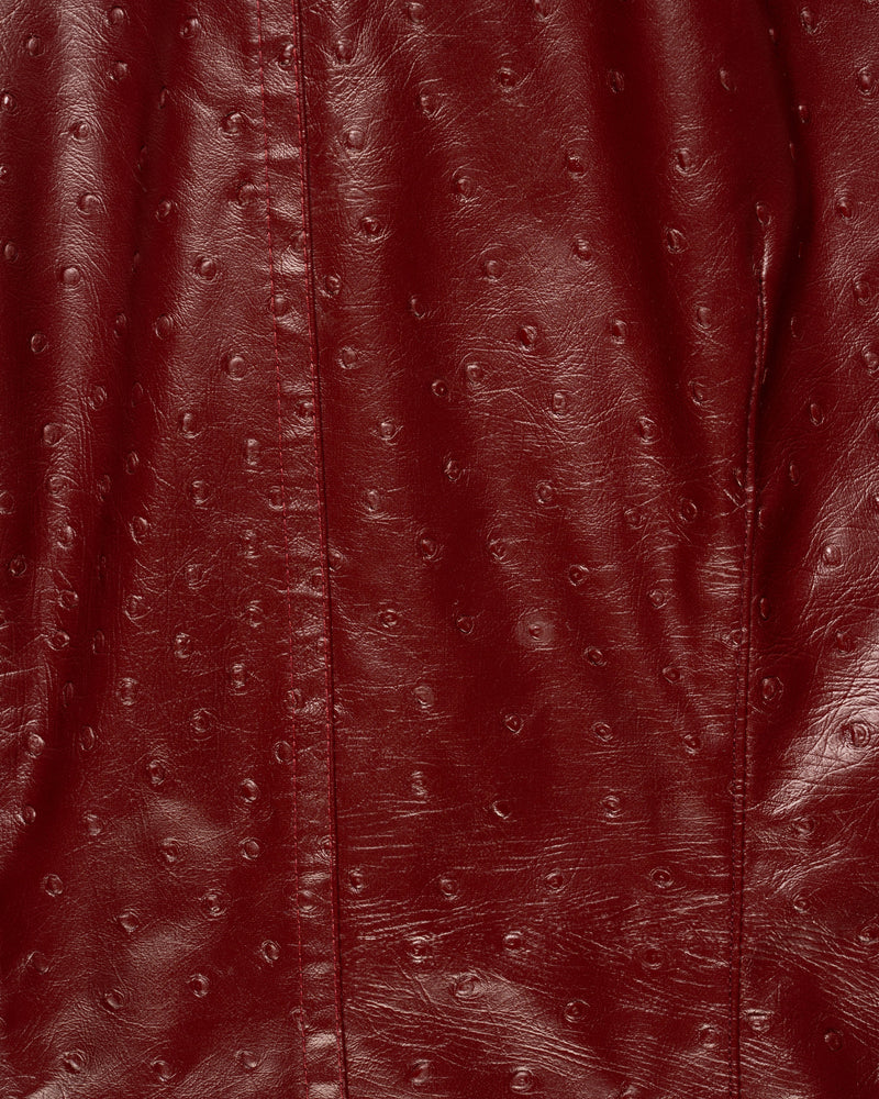 MISBHV 1-OF-1 faux ostrich leather metal logo plaque jacket thumbnail