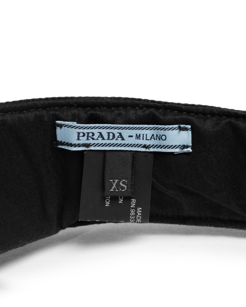 Prada Visor logo-plaque black nylon hat - XS thumbnail