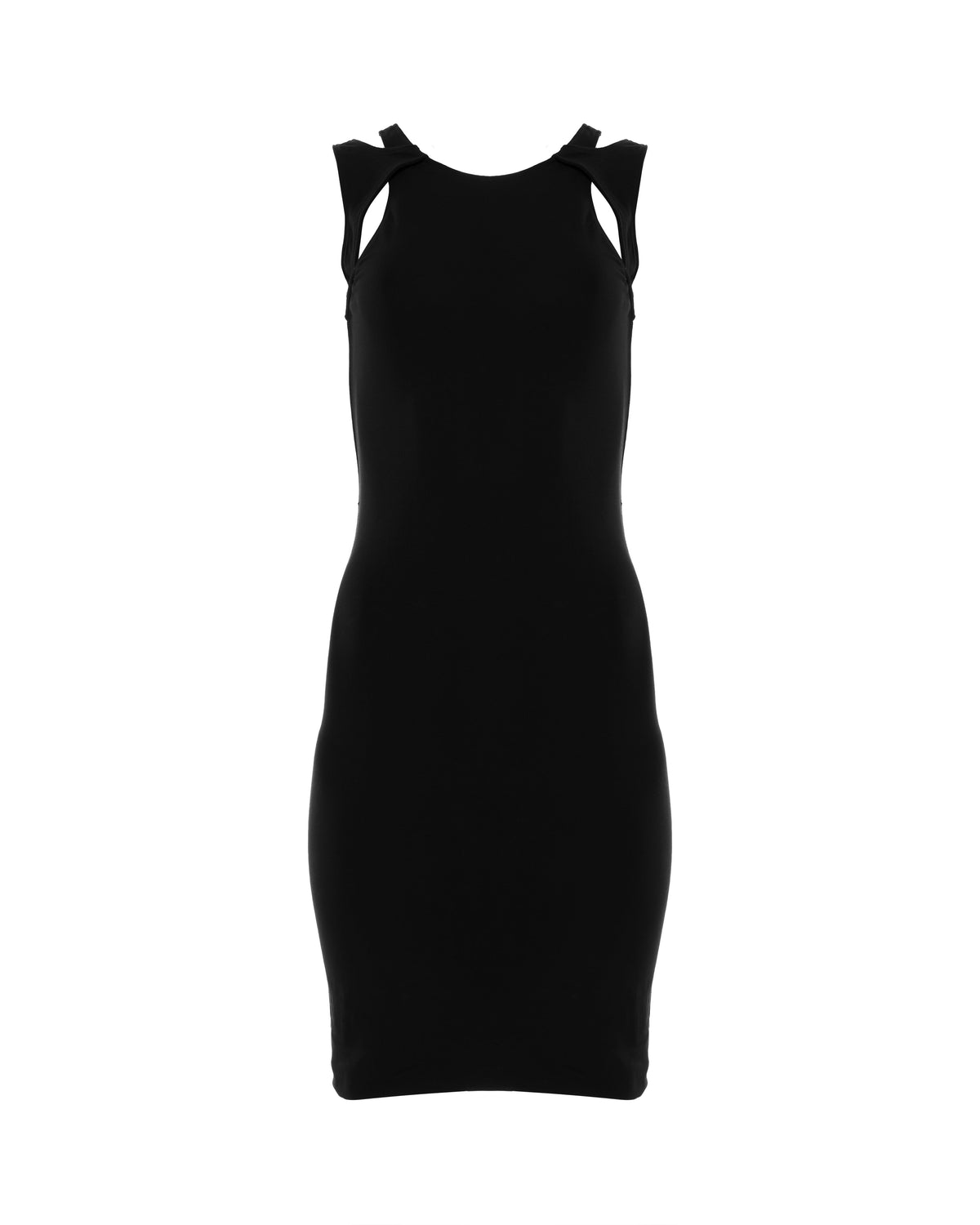 Gucci shoulder cut-out black mini dress