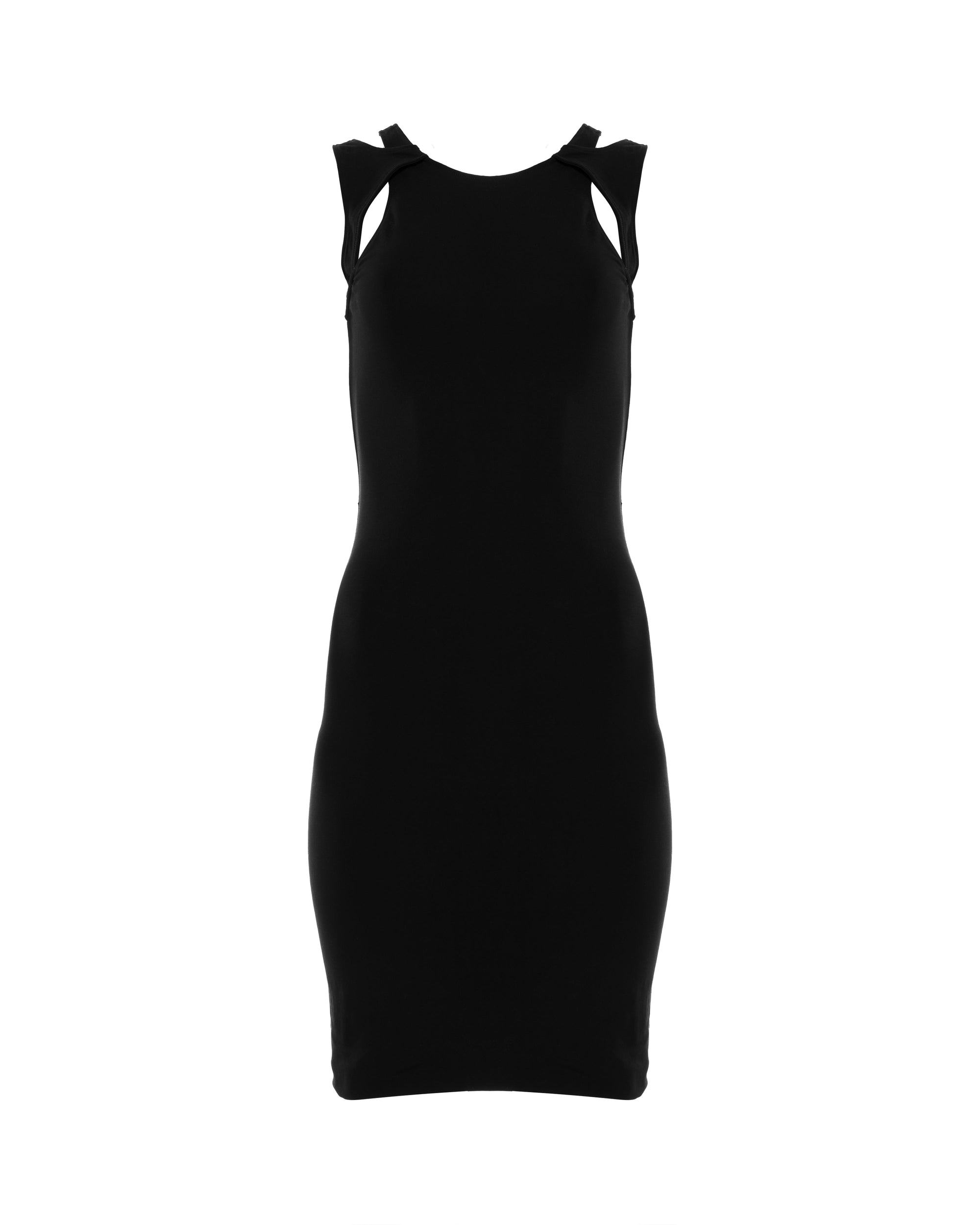 Gucci shoulder cut-out black mini dress