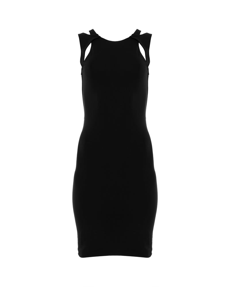 Gucci shoulder cut-out black mini dress thumbnail