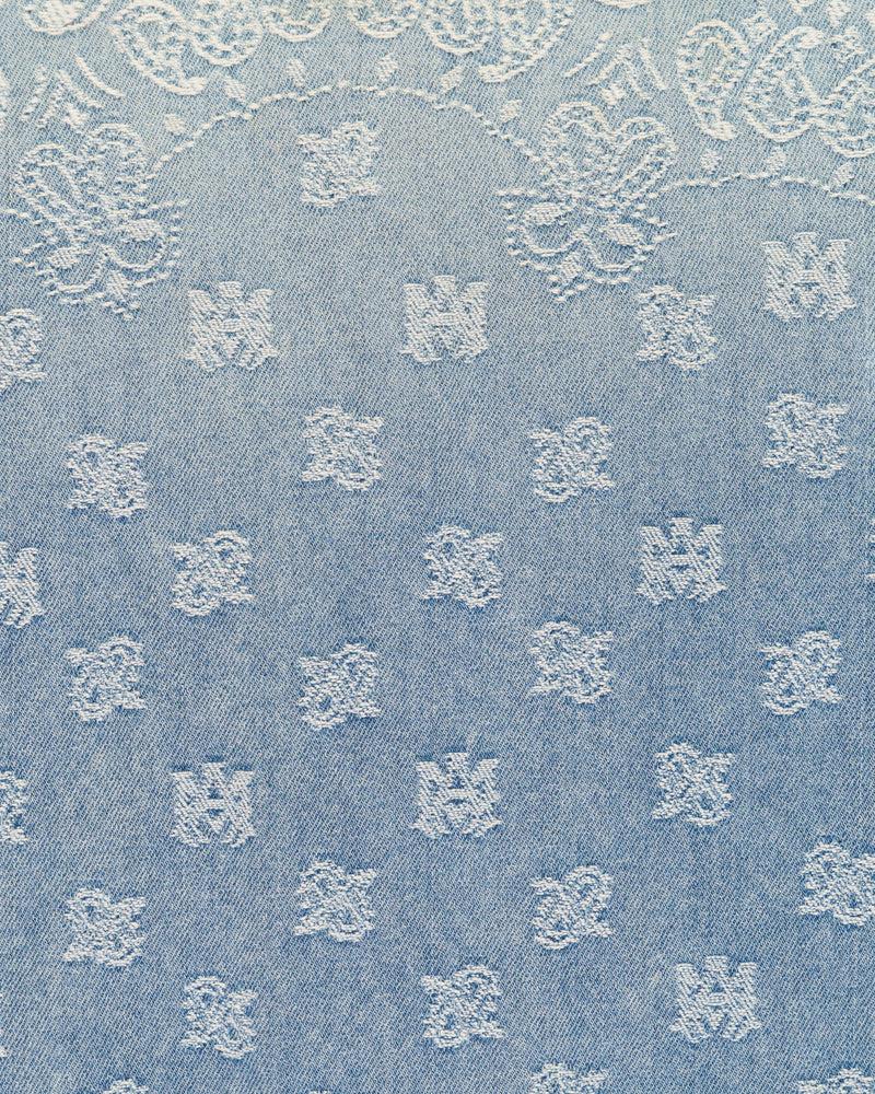 Amiri blue bandana jacquard denim shirt thumbnail