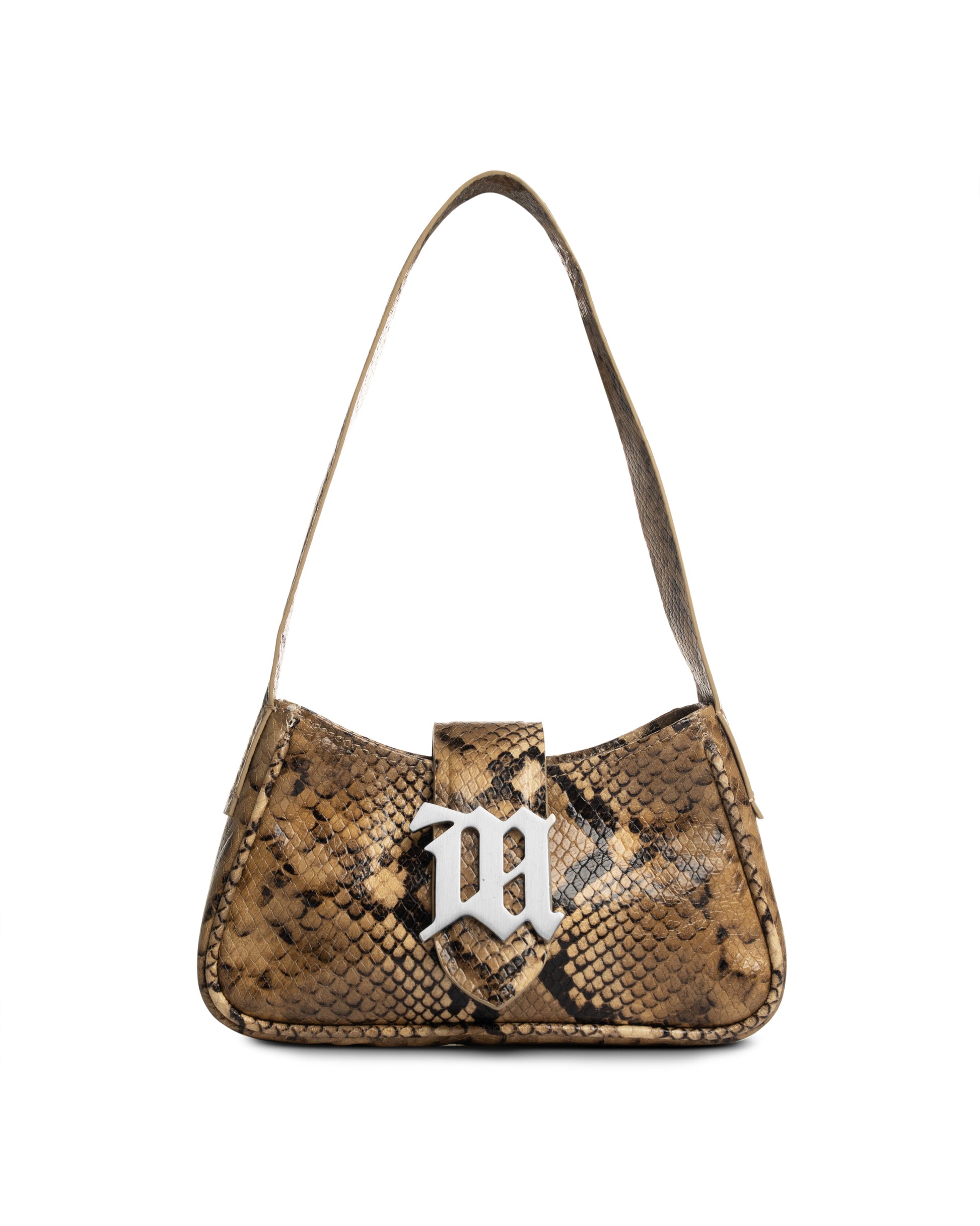 MISBHV metal logo plaque snake-embossed shoulder bag MISBHV