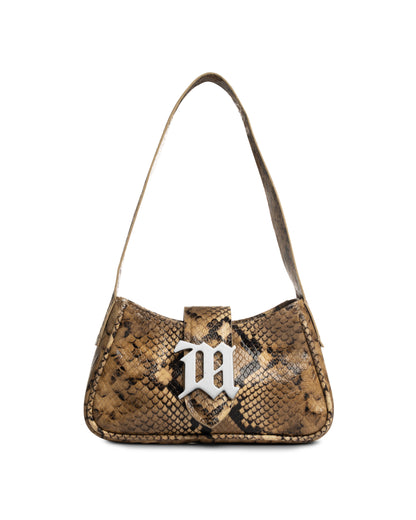 MISBHV metal logo plaque snake-embossed shoulder bag MISBHV