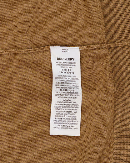 Burberry emblem-logo knitted polo-collar t-shirt tag