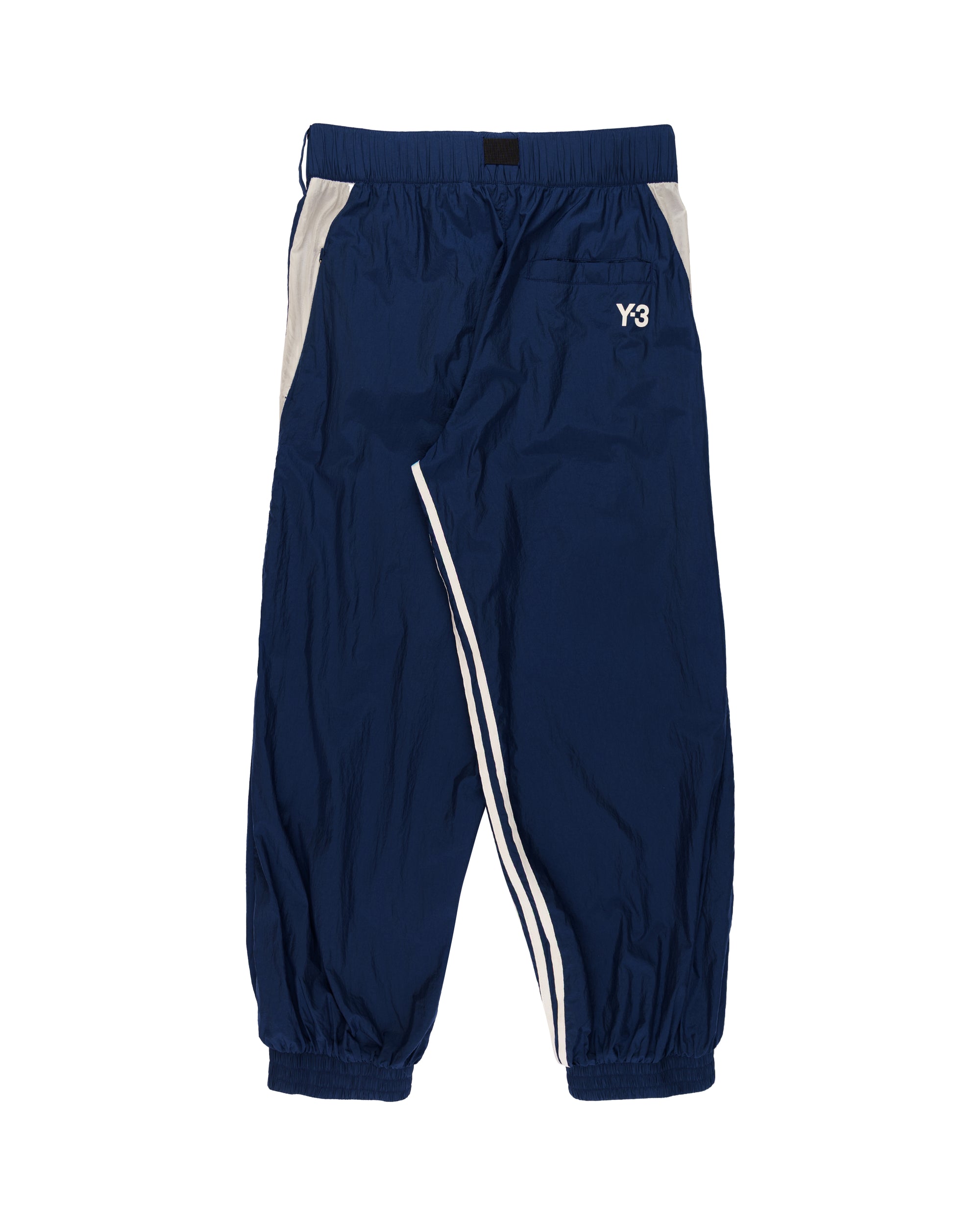 Yohji Yamamoto Y3 3-stripes nylon shell dark blue sweatpants