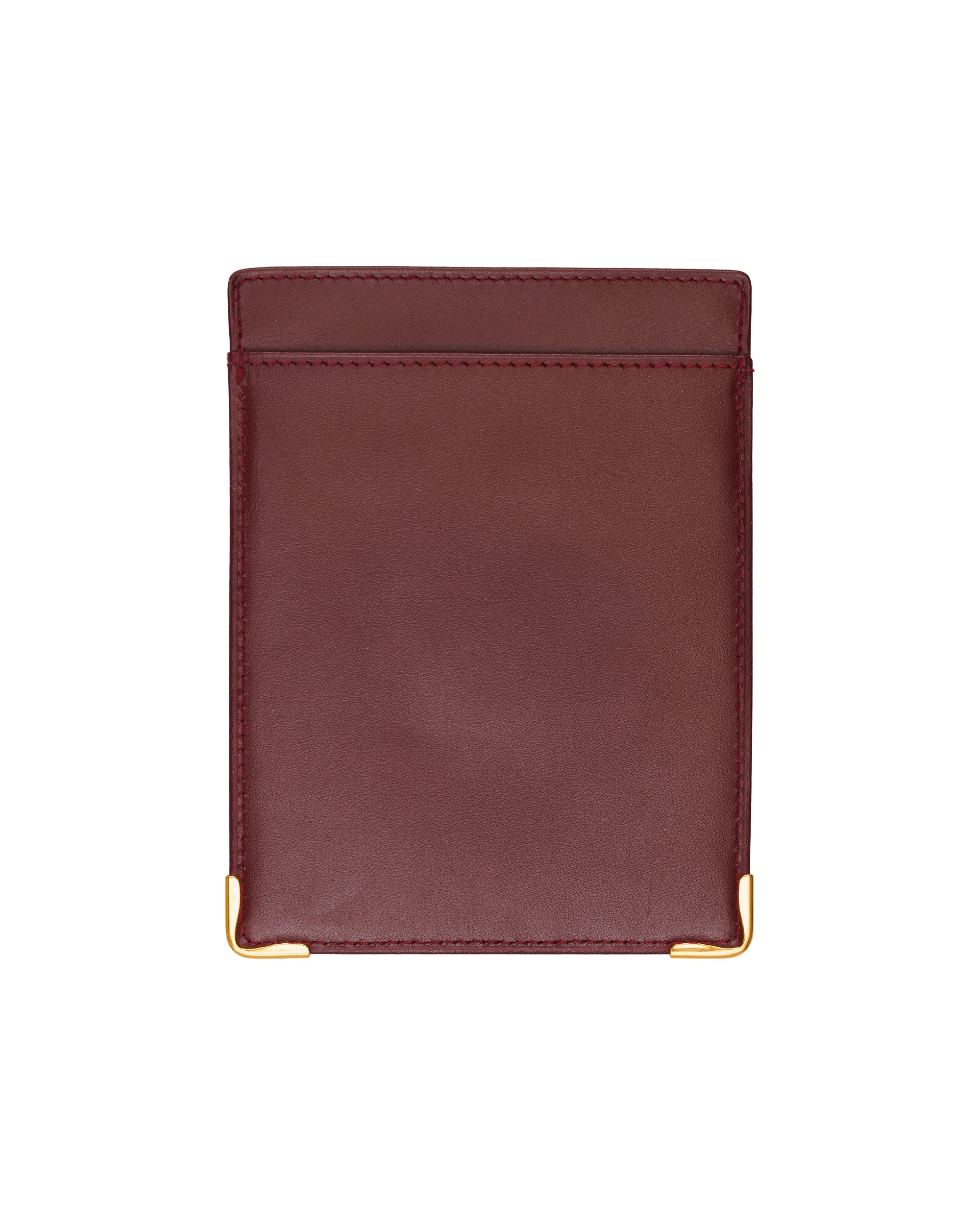 Cartier "must de Cartier" burgundy bifold wallet & card wallet set