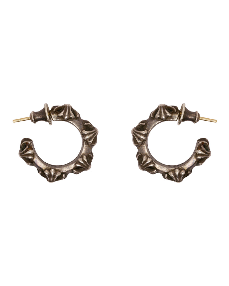 Chrome Hearts cross band hoop silver earrings thumbnail