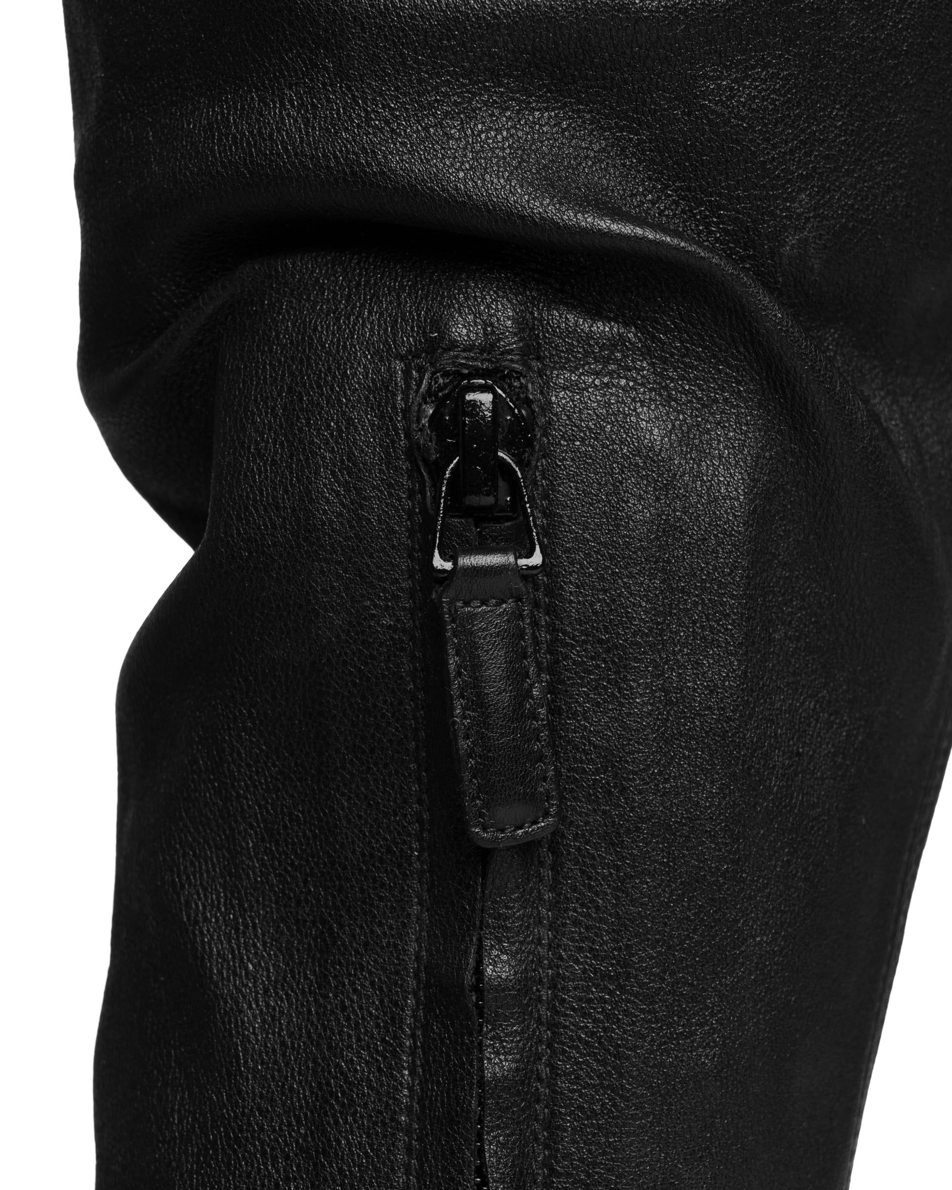 Balenciaga high-knee platform black leather boots Balenciaga