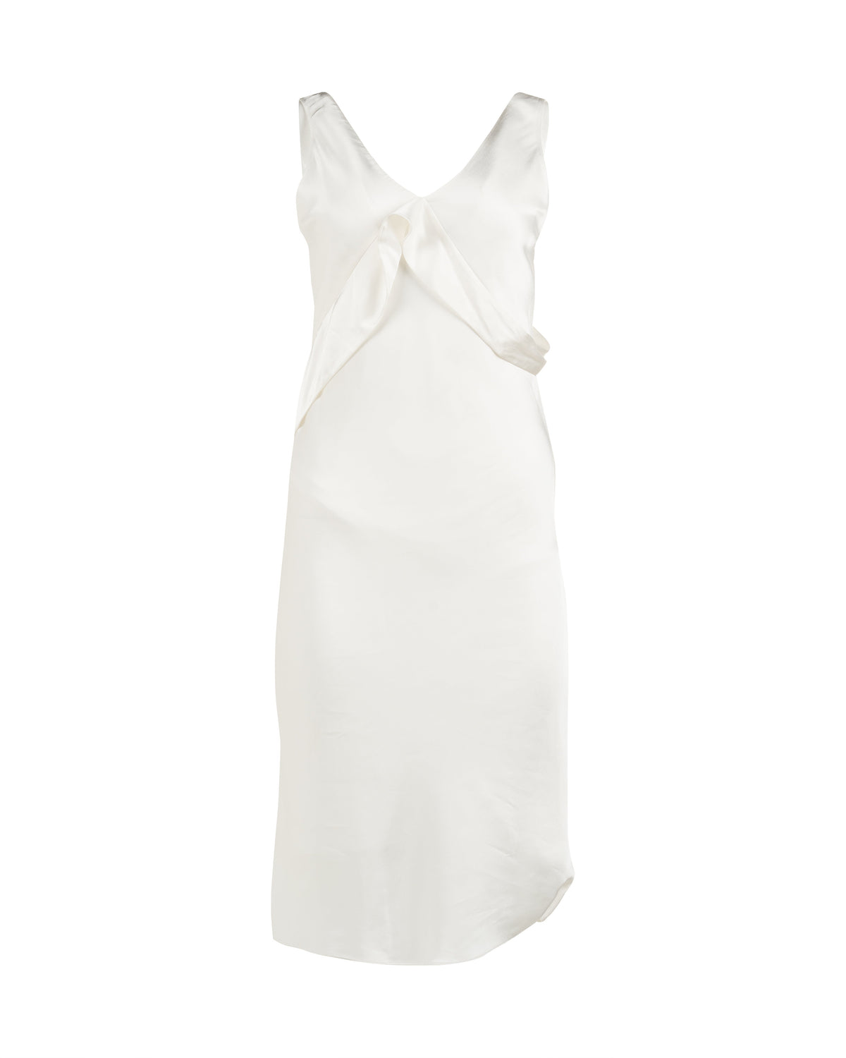 Helmut Lang Sash Ivory white double satin dress