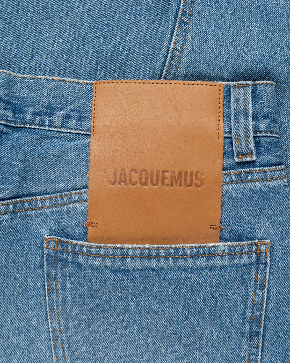 Jacquemus Les Sculptures "Le de-Nîmes" large blue denim pants