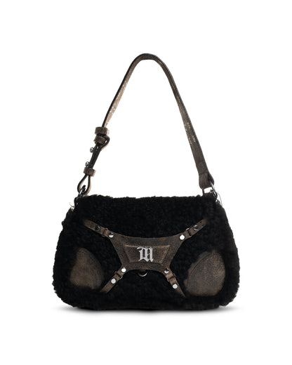 MISBHV Fetish brown shearling shoulder bag MISBHV