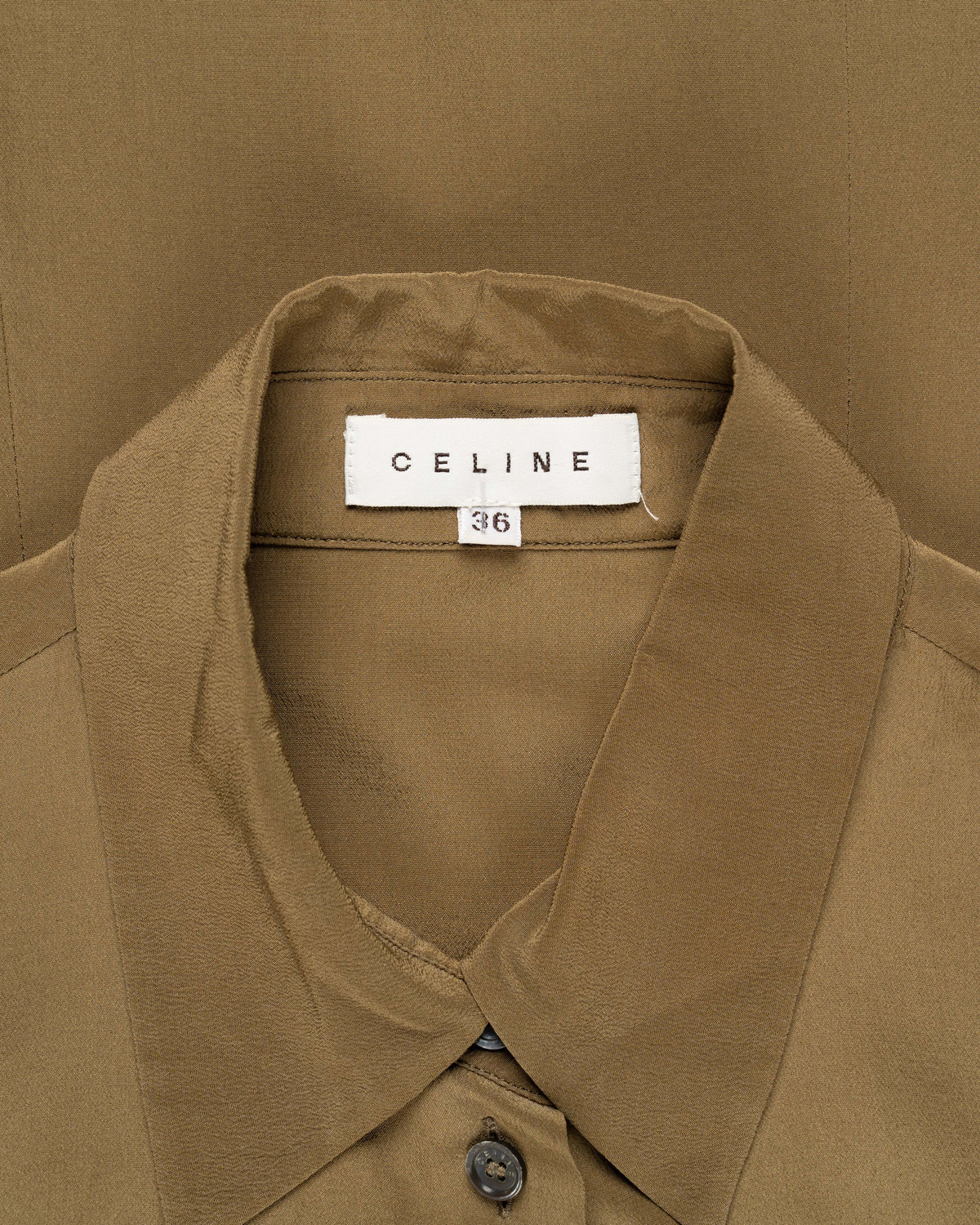 Celine military epaulets silk button-up shirt