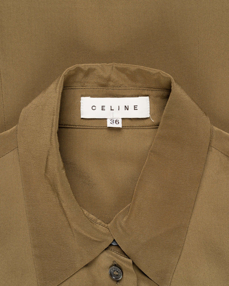 Celine military epaulets silk button-up shirt thumbnail