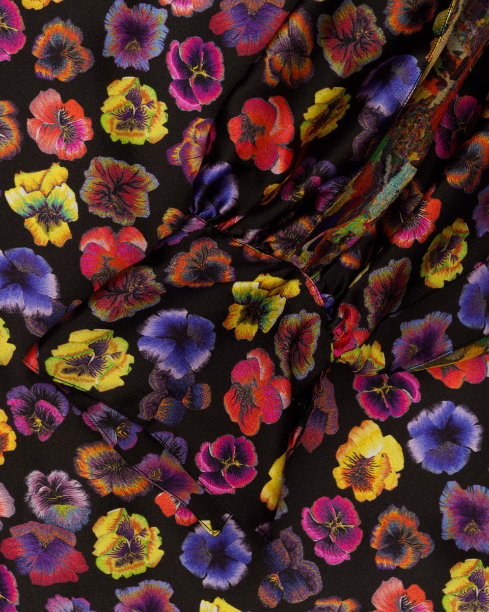 Dries Van Noten Floral-appliqué silk dress