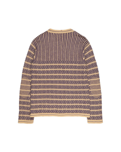 Dries Van Noten geometric rib purple cardigan Dries Van Noten