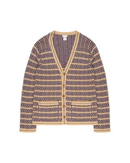 Dries Van Noten geometric rib purple cardigan Dries Van Noten