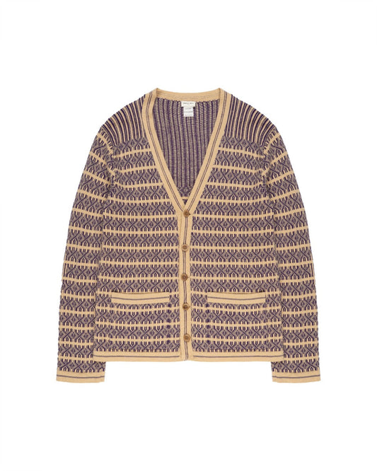 Dries Van Noten geometric rib purple cardigan Dries Van Noten