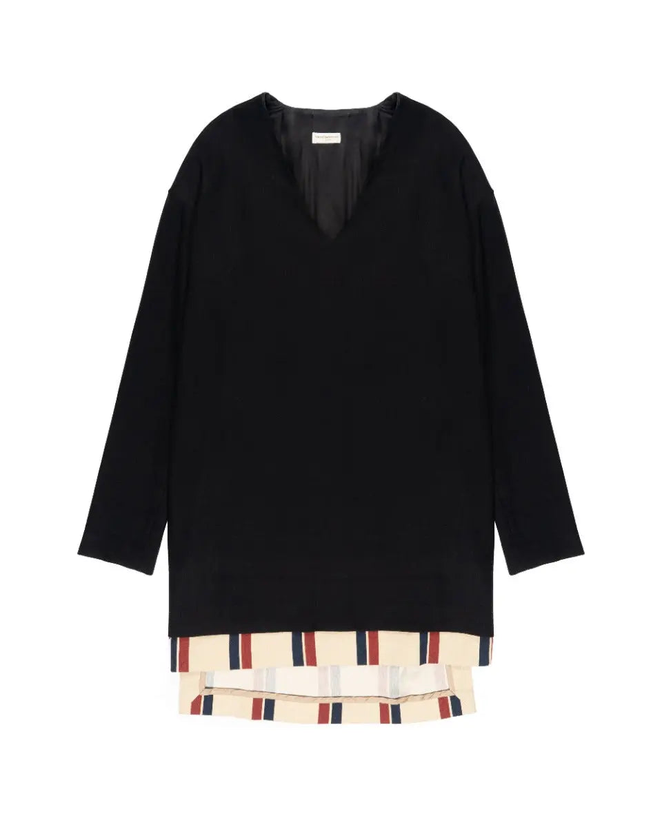 Dries Van Noten v-neck collar double layered dress Dries Van Noten