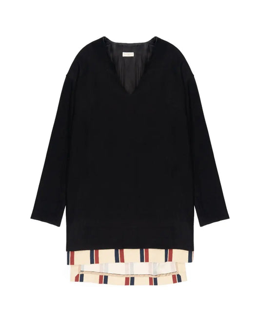 Dries Van Noten v-neck collar double layered dress Dries Van Noten