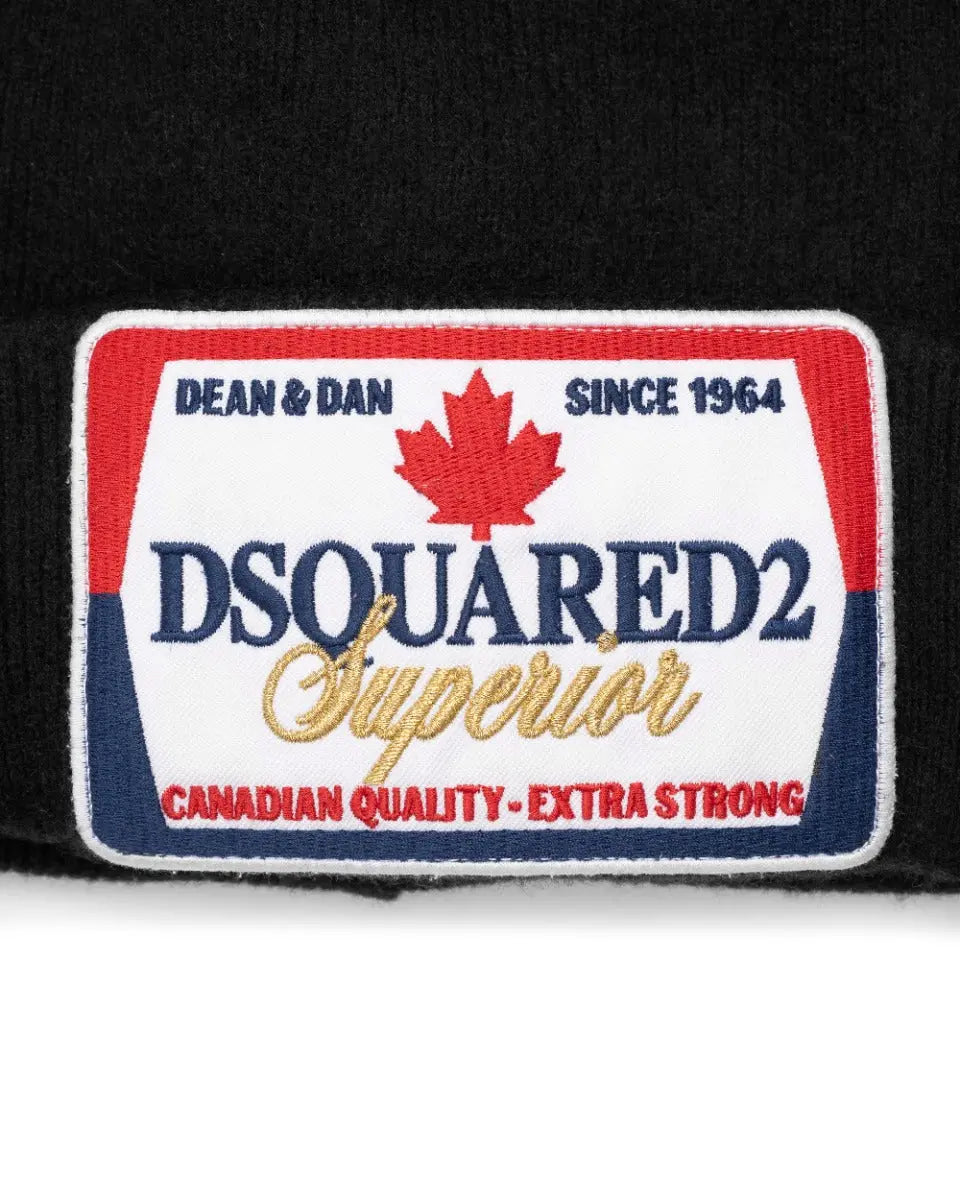 Dsquared2 "Superior" wollen black beanie