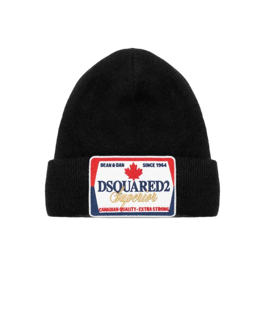 Dsquared2 "Superior" woolen black beanie