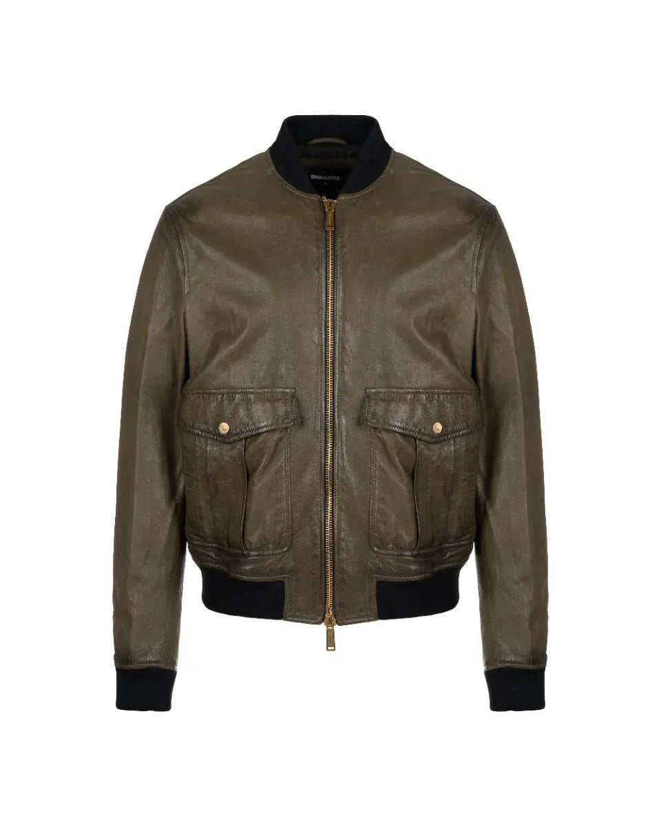 Dsquared2 Pilot Dark Olive Bomber Jacket