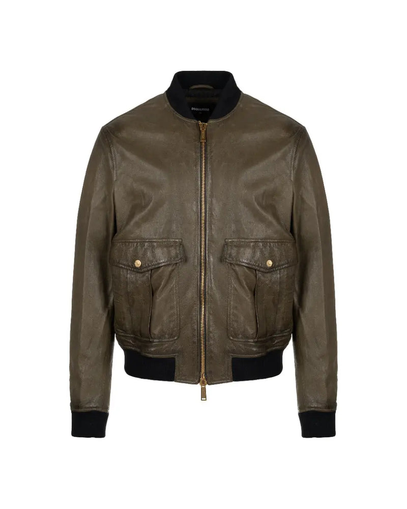 Dsquared2 Pilot Dark Olive Bomber Jacket thumbnail