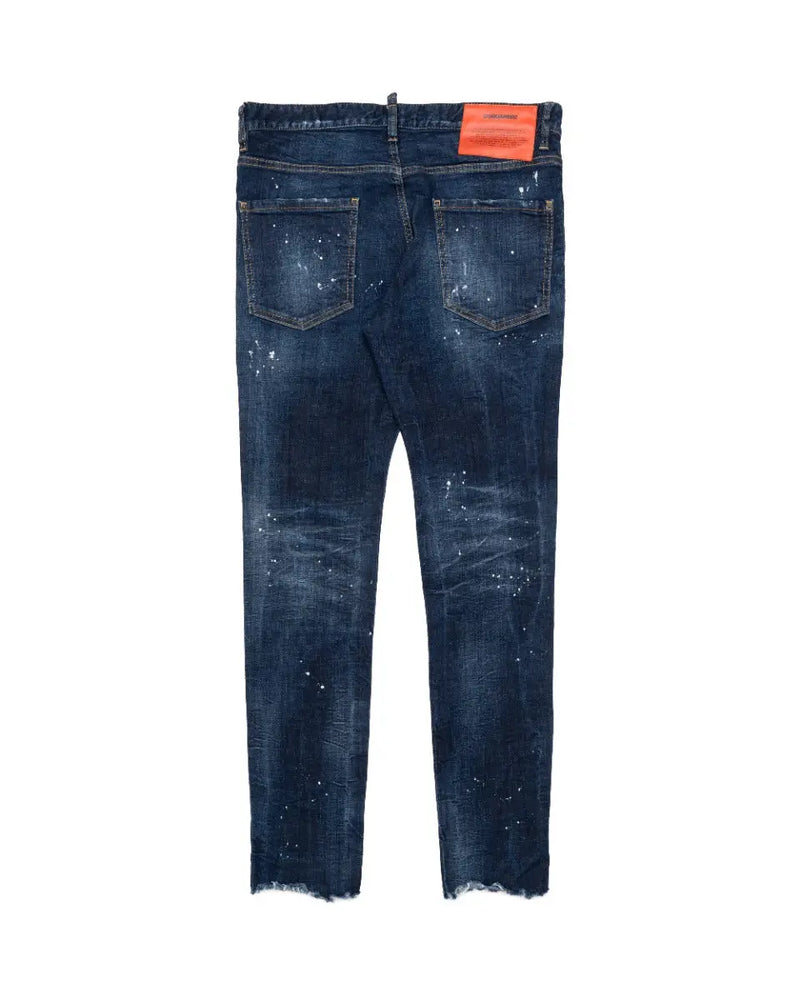 Dsquared2 splattered low waist denim pants - M thumbnail