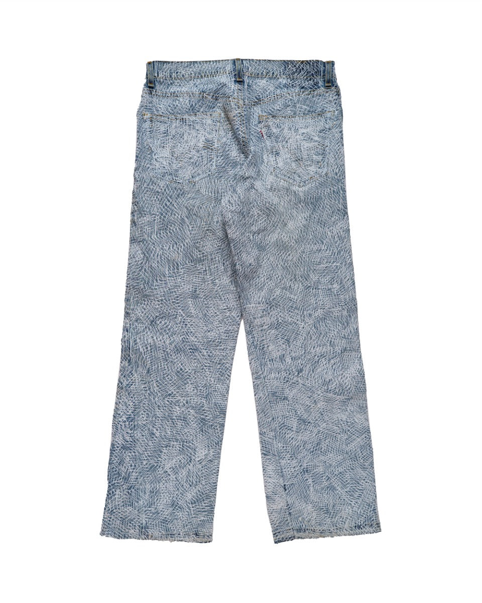 EARTHLING VIP Circus Stitch blue denim pants