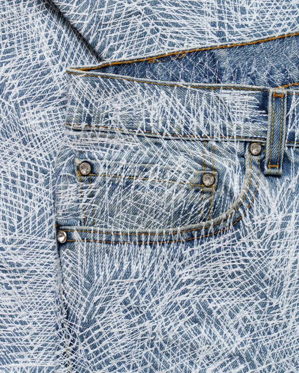 EARTHLING VIP Circus Stitch blue denim pants EARTHLING VIP