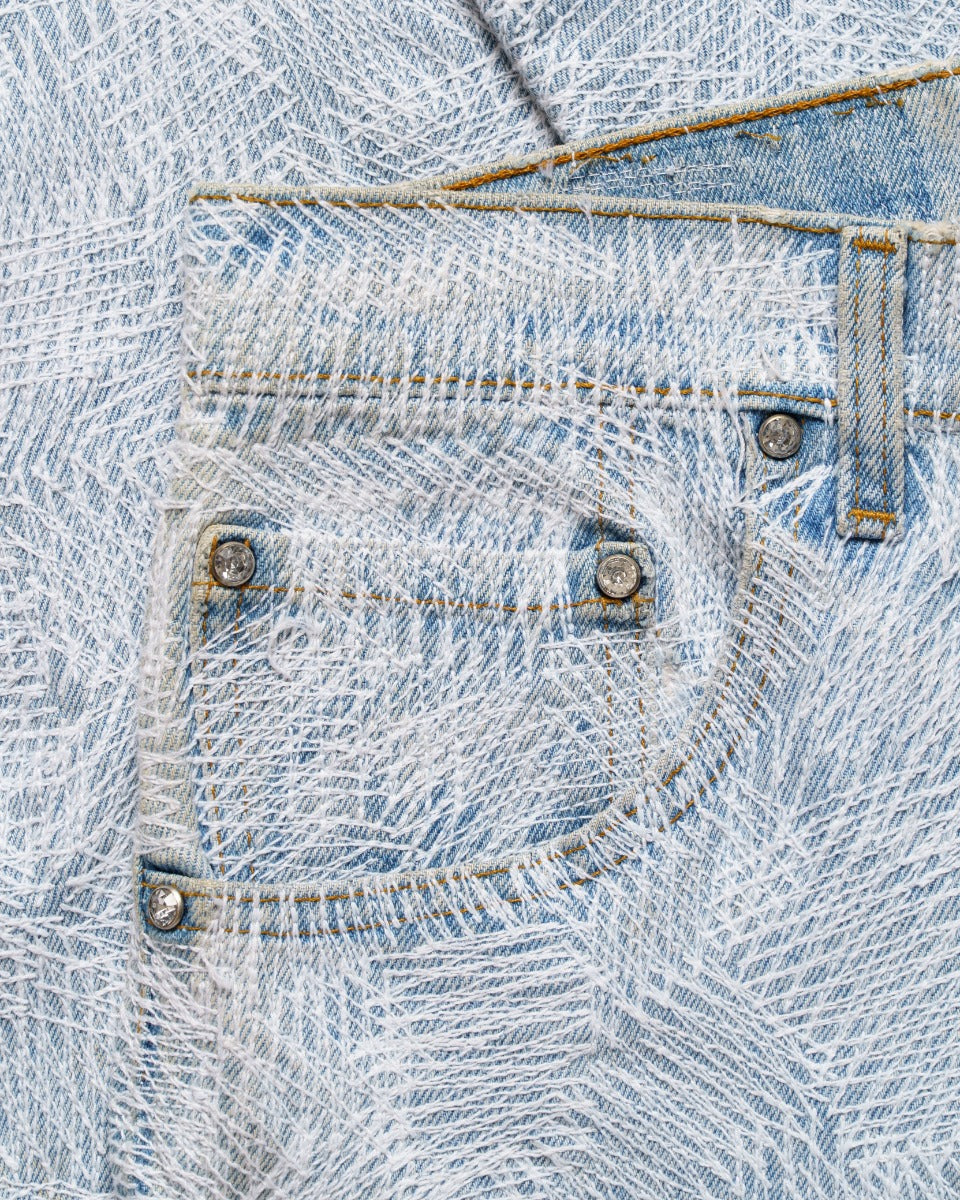 EARTHLING VIP Circus Stitch blue denim pants
