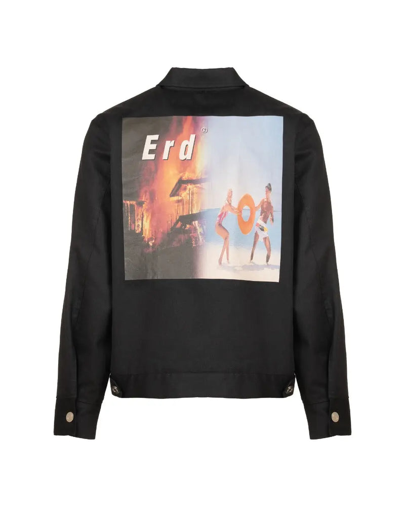 Enfants Riches Déprimés "Let LA burn" (Republic by New Order) printed coach jacket thumbnail
