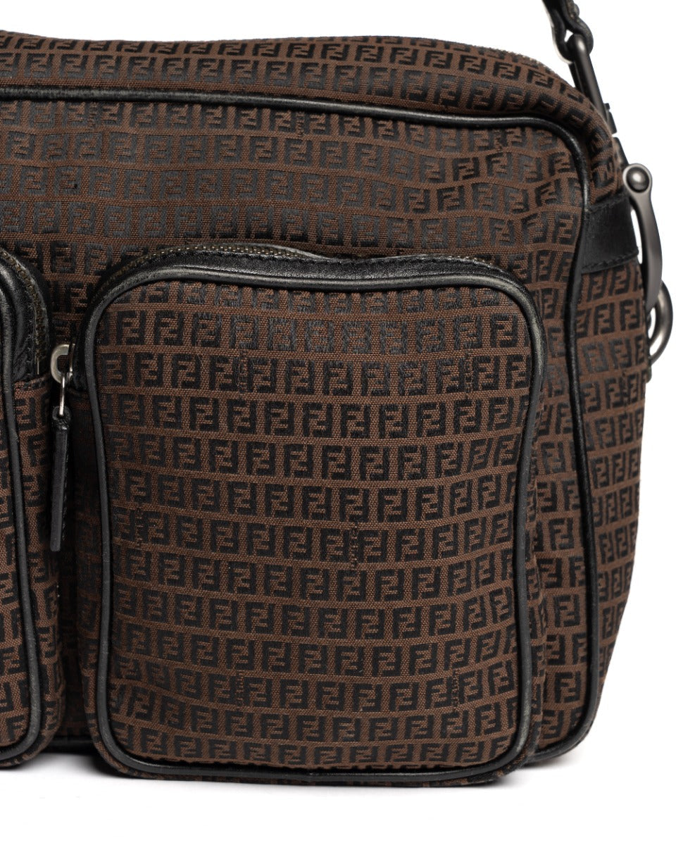 Fendi "FF" monogram Messenger brown crossbody bag