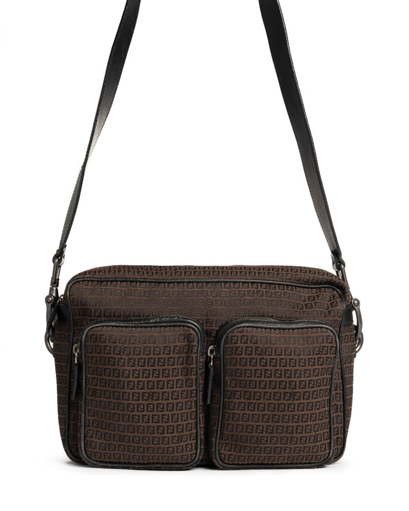 Fendi "FF" monogram Messenger brown crossbody bag Fendi