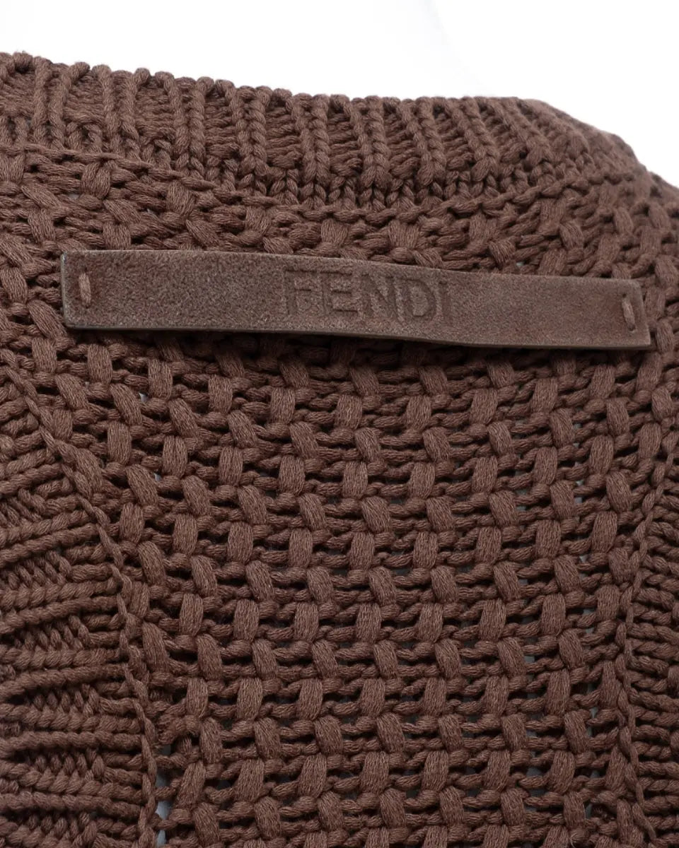 Fendi knitted brown pullover vest
